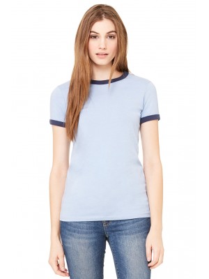 Bella + Canvas B6050 Ladies' Jersey Short-Sleeve Ringer T-Shirt
